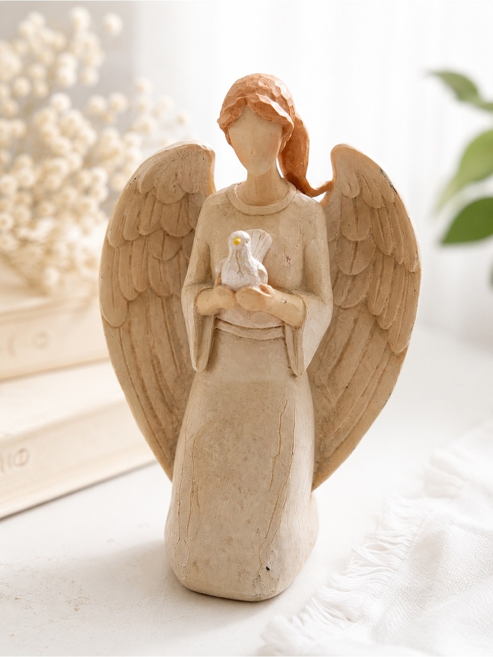 Guardian Heart Angels Angel Figurine Holding Dove My Friend Seagull Studios 2007